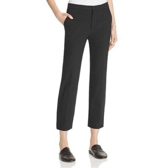 Vince • Solid Black Ankle Length Trousers Pants - Picture 1 of 8